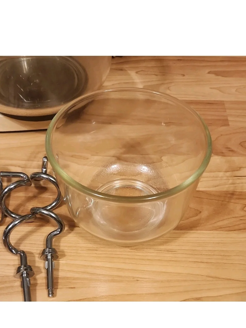 Vintage Oster Cream Stand Mixer with Glass Bowl and Attachments